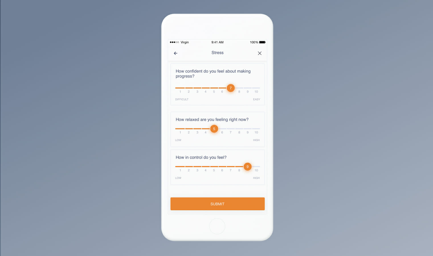 Fitts law example mobile application